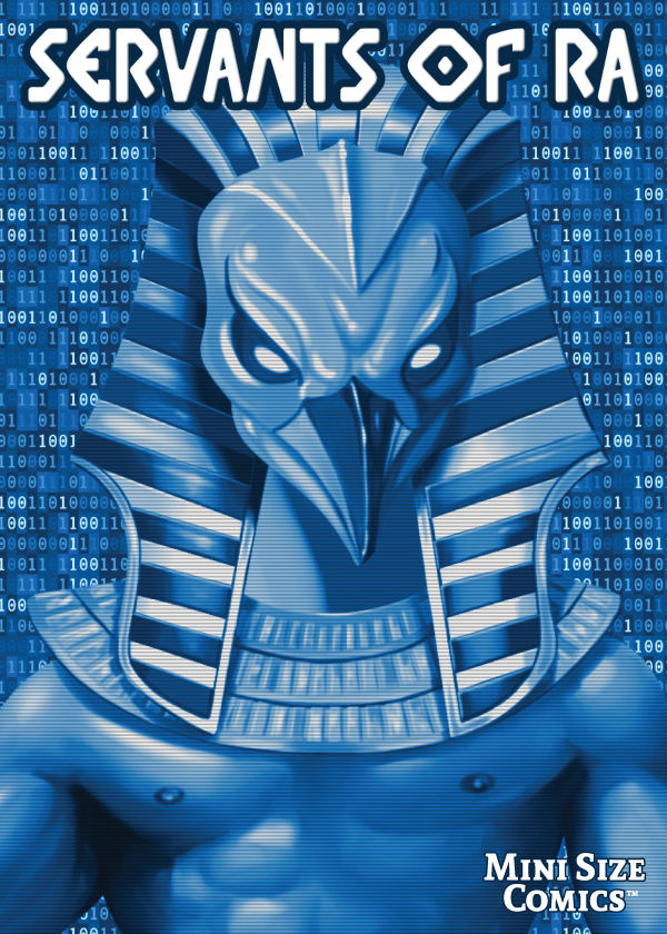 Cover of 'Servants of Ra' mini size comics with an Egyptian-themed design.